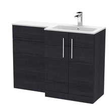 Nui Arno 1100mm Right Hand Combination Contemporary Charcoal Black MFC Textured Woodgrain,stone 858x1105x390mm - ARN612R - JJ Building Materials