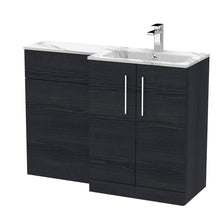 Nui Arno 1100mm Right Hand Combination Contemporary Charcoal Black MFC Textured Woodgrain,stone 858x1105x390mm - ARN613R - JJ Building Materials