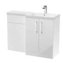 Nui Arno 1100mm Right Hand Combination Contemporary Gloss White MFC Painted Gloss 858x1105x390mm - JJ Building Materials