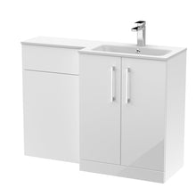 Nui Arno 1100mm Right Hand Combination Contemporary Gloss White MFC Painted Gloss,stone 858x1105x390mm - ARN112R - JJ Building Materials