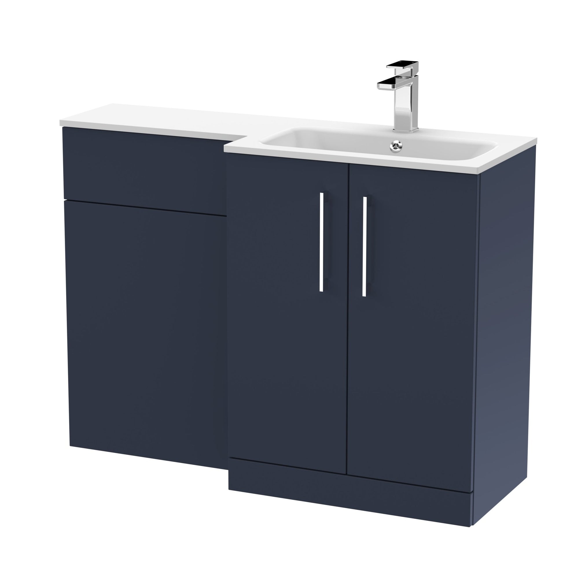 Nui Arno 1100mm Right Hand Combination Contemporary Midnight Blue MFC Painted Matt,stone 858x1105x390mm - ARN2912R - JJ Building Materials