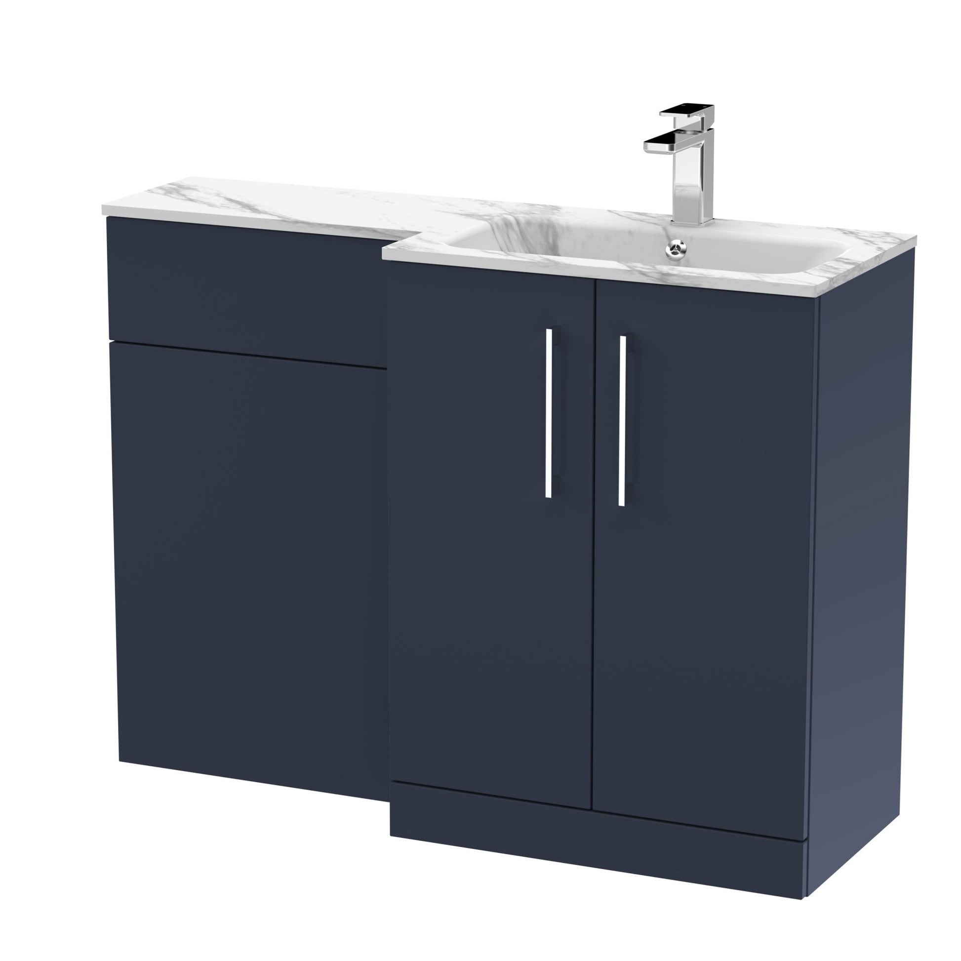 Nui Arno 1100mm Right Hand Combination Contemporary Midnight Blue MFC Painted Matt,stone 858x1105x390mm - ARN2913R - JJ Building Materials