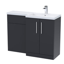 Nui Arno 1100mm Right Hand Combination Contemporary Soft Black MFC Painted Matt 858x1105x390mm - JJ Building Materials