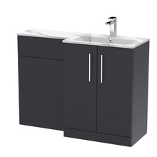 Nui Arno 1100mm Right Hand Combination Contemporary Soft Black MFC Painted Matt,stone 858x1105x390mm - ARN1413R - JJ Building Materials