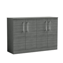 Nui Arno 1200mm Floor Standing 4 Door Vanity & Worktop Contemporary Anthracite Woodgrain MFC Textured Woodgrain 818x1205x390mm - JJ Building Materials