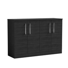 Nui Arno 1200mm Floor Standing 4 Door Vanity & Worktop Contemporary Charcoal Black MFC Textured Woodgrain 818x1205x390mm - JJ Building Materials