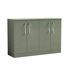 Nui Arno 1200mm Floor Standing 4 Door Vanity & Worktop Contemporary Satin Green MFC Painted Matt 818x1205x390mm - JJ Building Materials