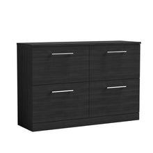 Nui Arno 1200mm Floor Standing 4 Drawer Vanity & Worktop Contemporary Charcoal Black MFC Textured Woodgrain 818x1205x390mm - JJ Building Materials