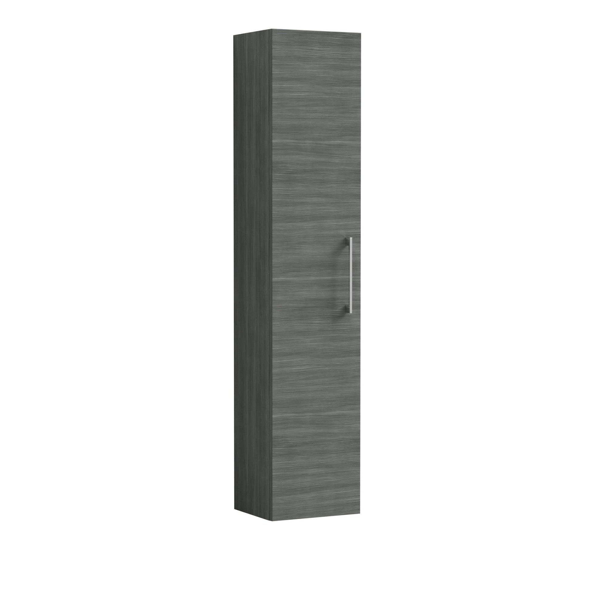 Nui Arno 300mm Tall Unit (1 Door) Contemporary Graphite Grey Woodgrain MFC Textured Woodgrain 1435x300x260mm - JJ Building Materials