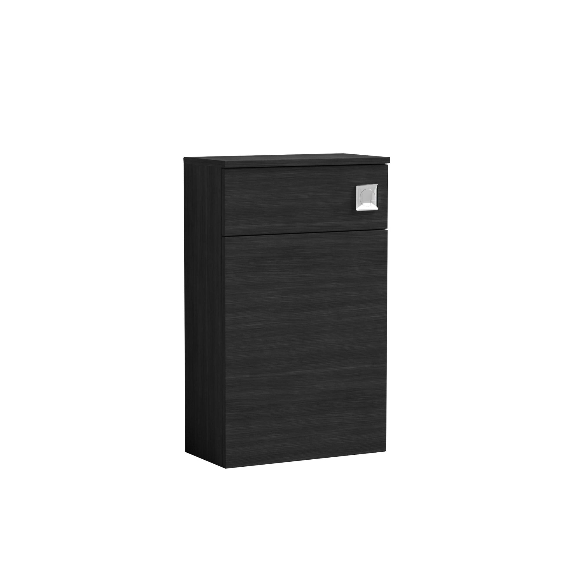 Nui Arno 500 Wc Unit (235 Deep) Contemporary Charcoal Black MFC Textured Woodgrain 818x502x260mm - JJ Building Materials
