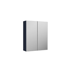 Nui Arno 600mm Mirror Unit (50/50) Contemporary Midnight Blue MFC Painted Matt 715x600x182mm - JJ Building Materials