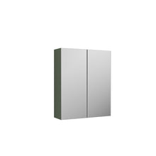 Nui Arno 600mm Mirror Unit (50/50) Contemporary Satin Green MFC Painted Matt 715x600x182mm - JJ Building Materials