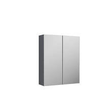 Nui Arno 600mm Mirror Unit (50/50) Contemporary Satin Grey MFC Painted Matt 715x600x182mm - JJ Building Materials