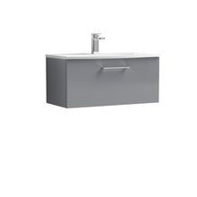 Nui Arno 800mm Wall Hung 1 Drawer Vanity & Basin 4 Contemporary Satin Grey 389x810x440mm - JJ Building Materials