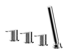 Nui Arvan Deck Mounted 4 Tap Hole Bath Shower Mixer No Spout Contemporary Chrome Brass,brass ABS 230x435x75mm - JJ Building Materials