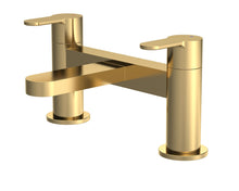 Nui Arvan Deck Mounted Bath Filler Contemporary Brushed Brass Brass 120x230x142mm - JJ Building Materials
