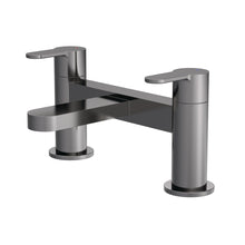 Nui Arvan Deck Mounted Bath Filler Contemporary Brushed Pewter Brass 120x230x142mm - JJ Building Materials