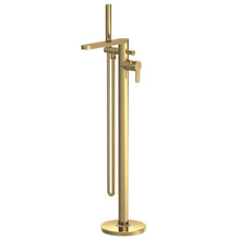 Nui Arvan Freestanding Bath Shower Mixer Contemporary Brushed Brass Brass ABS 880x200x282mm - JJ Building Materials
