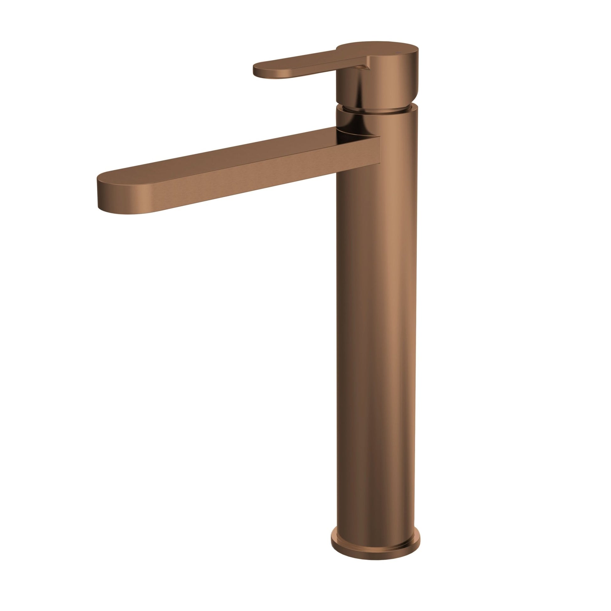 Nui Arvan High Rise Mono Basin Mixer Contemporary Brushed Bronze Brass 290x52x187mm - JJ Building Materials