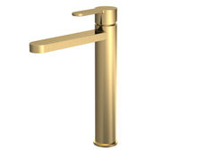 Nui Arvan High - rise Mono Basin Mixer (no Waste) Contemporary Brushed Brass Brass,plastic 290x52x187mm - JJ Building Materials