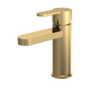 Nui Arvan Mono Basin Mixer With Push Button Waste Contemporary Brushed Brass Brass,plastic 160x52x147mm - JJ Building Materials