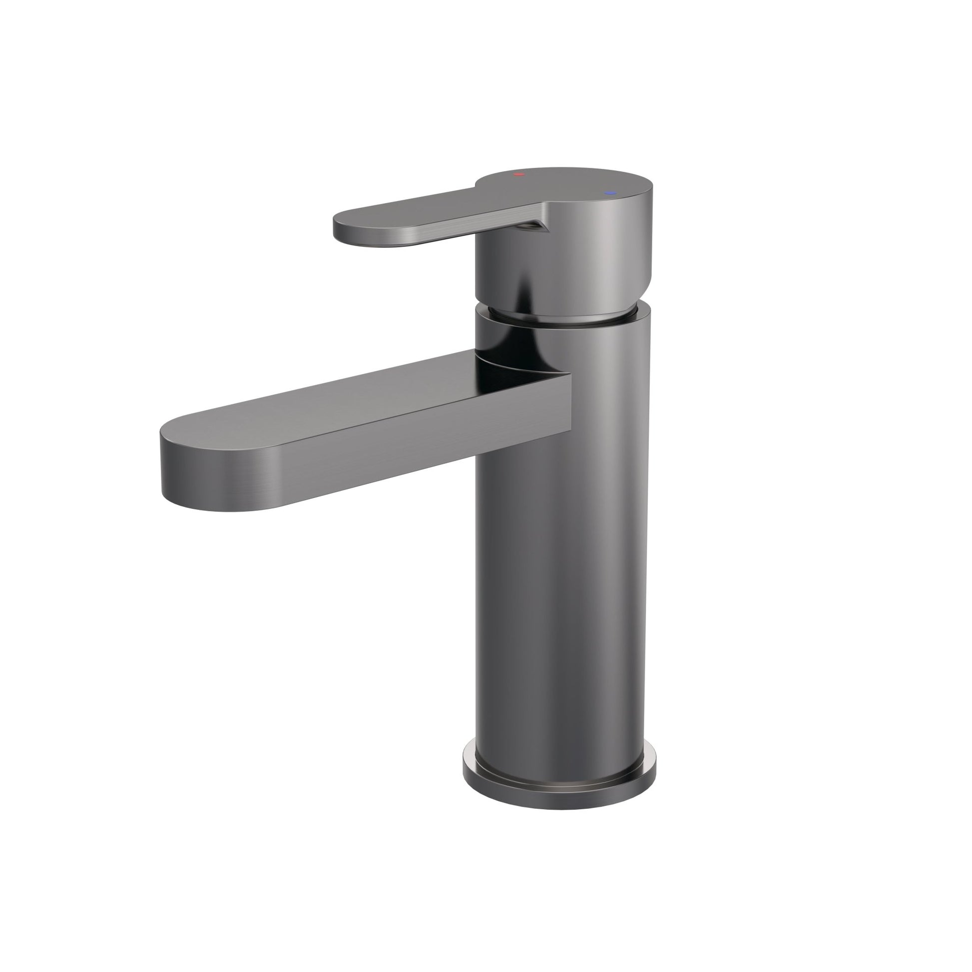 Nui Arvan Mono Basin Mixer With Push Button Waste Contemporary Brushed Pewter Brass,plastic 160x52x147mm - JJ Building Materials