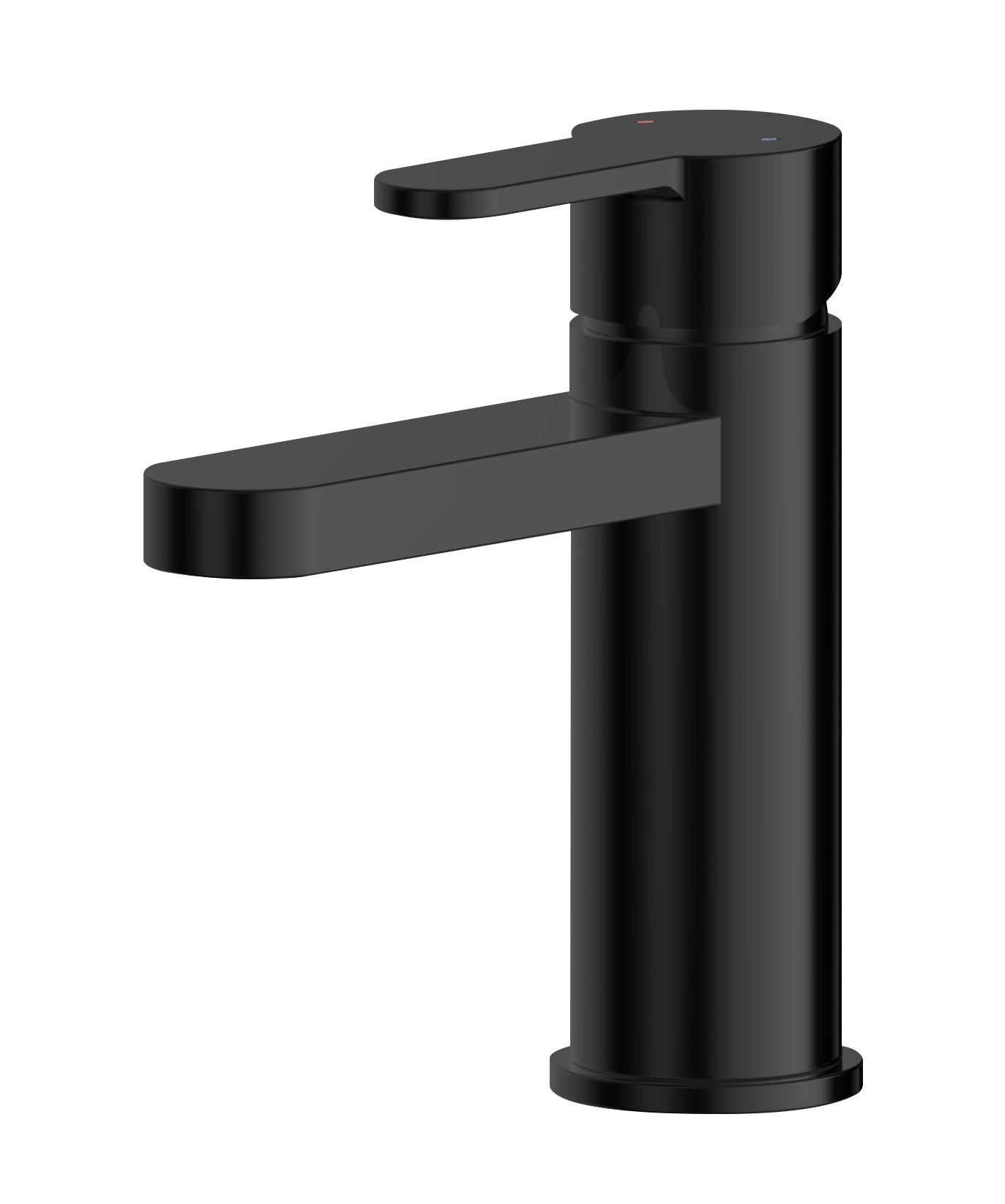 Nui Arvan Mono Basin Mixer With Push Button Waste Contemporary Matt Black Brass,plastic 160x52x147mm - JJ Building Materials