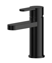 Nui Arvan Mono Basin Mixer With Push Button Waste Contemporary Matt Black Brass,plastic 160x52x147mm - JJ Building Materials