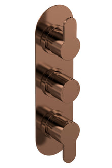 Nui Arvan Triple Thermostatic Valve Contemporary Brushed Bronze ABS,brass 280x80x136mm - JJ Building Materials