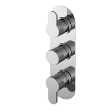 Nui Arvan Triple Thermostatic Valve Contemporary Chrome Brass ABS 280x80x136mm - JJ Building Materials