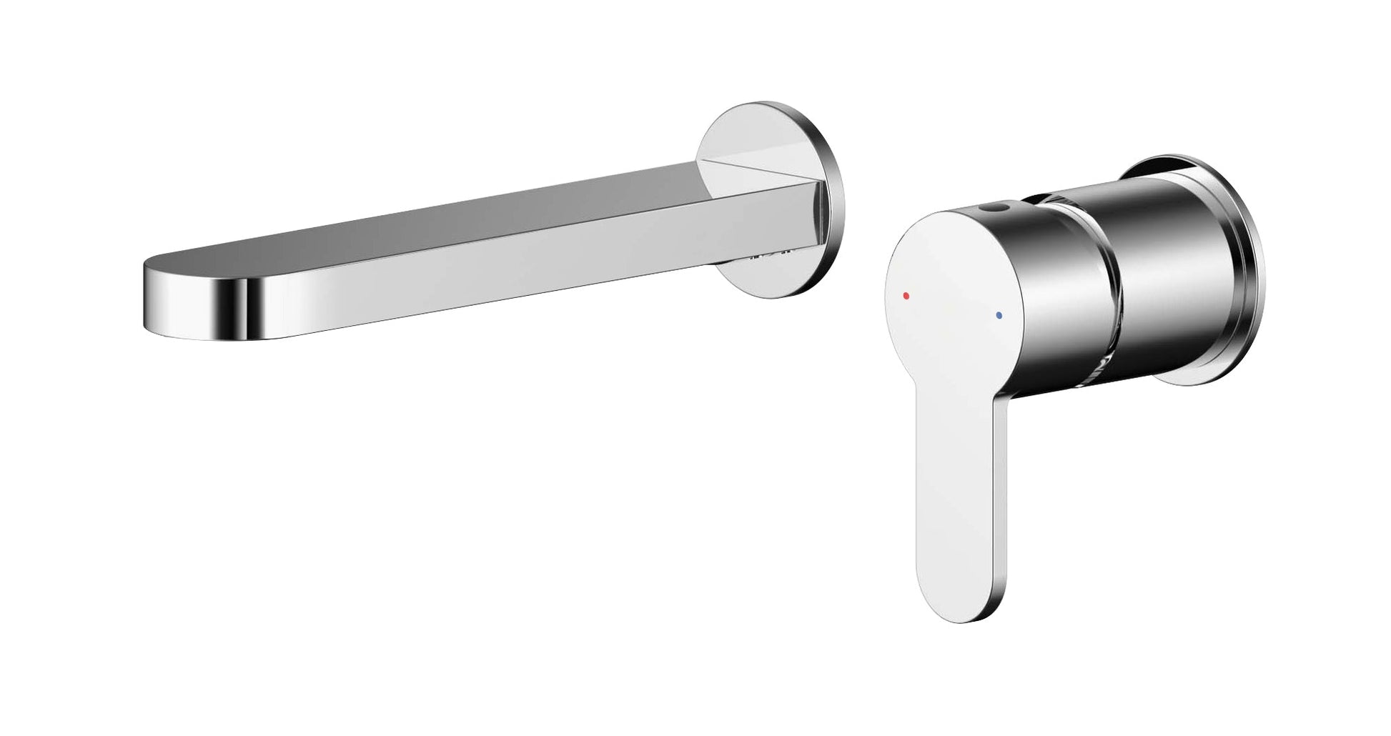 Nui Arvan Wall Mounted 2 Tap Hole Basin Mixer Contemporary Chrome Brass,plastic 95x147x195mm - JJ Building Materials