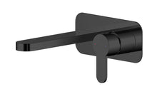 Nui Arvan Wall Mounted 2 Tap Hole Basin Mixer With Plate Contemporary Matt Black Brass,plastic 108x180x193mm - JJ Building Materials