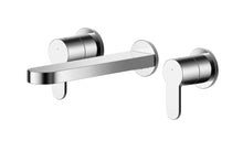 Nui Arvan Wall Mounted 3 Tap Hole Basin Mixer Contemporary Chrome Brass 75x245x195mm - JJ Building Materials