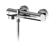 Nui Arvan Wall Mounted Thermostatic Bath Shower Mixer Contemporary Chrome Brass,brass ABS 50x264x159mm - JJ Building Materials