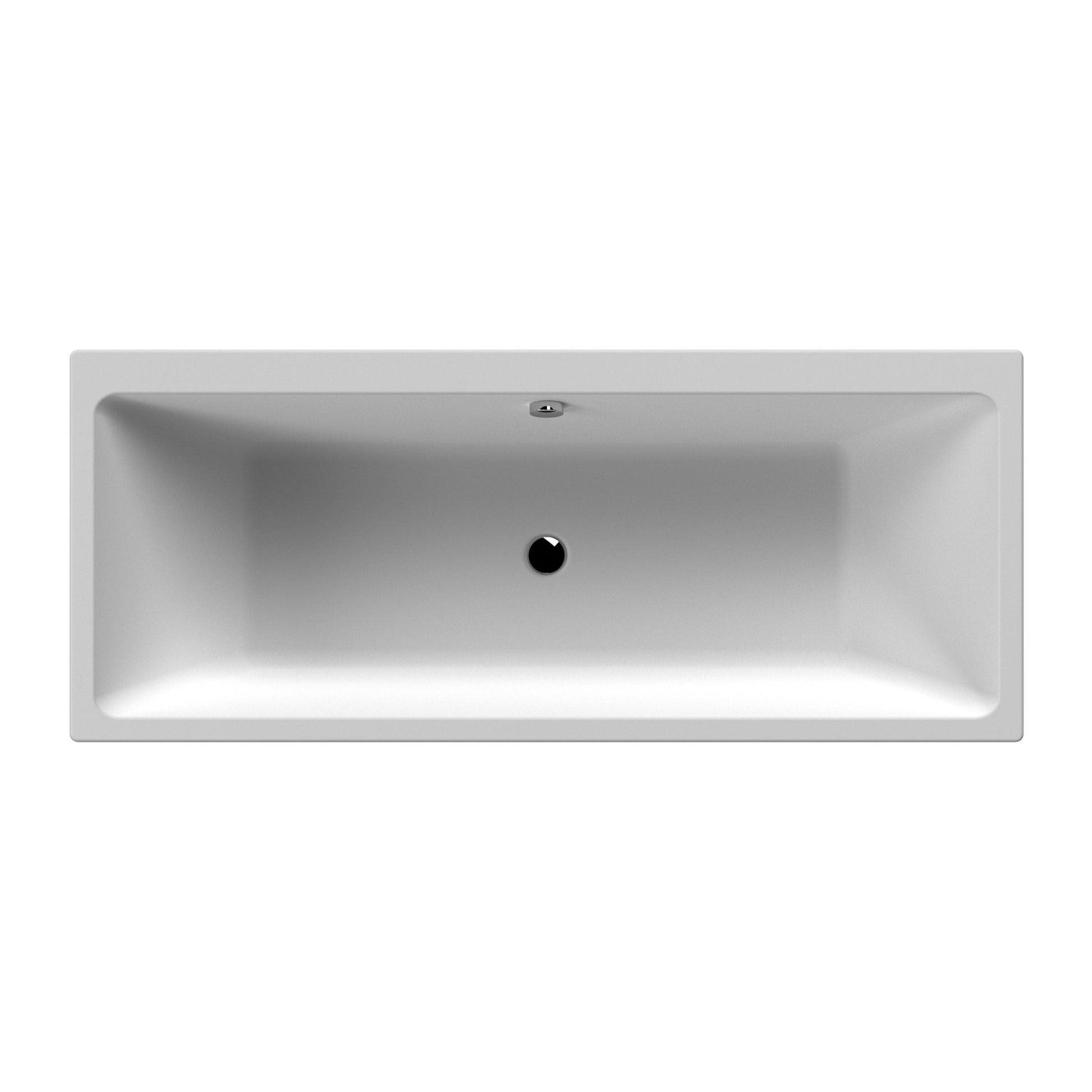 Nui Asselby Thin Edge Double Ended Bath 1800 X 800mm Contemporary White Acrylic - JJ Building Materials