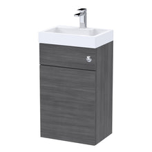 Nui Athena 2 In 1 500mm Basin & Wc Unit Contemporary Anthracite Woodgrain MFC Textured Woodgrain 890x503x360mm - JJ Building Materials