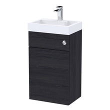 Nui Athena 2 In 1 500mm Basin & Wc Unit Contemporary Charcoal Black MFC Textured Woodgrain 890x503x360mm - JJ Building Materials