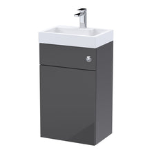 Nui Athena 2 In 1 500mm Basin & Wc Unit Contemporary Gloss Grey MFC Gloss 800x500x355mm - JJ Building Materials