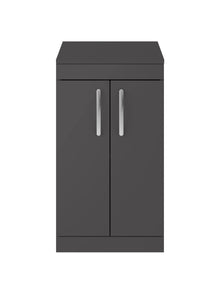 Nui Athena 500mm Floor Standing Cabinet With Worktop Contemporary Gloss Grey MFC Painted Gloss 883x505x390mm - JJ Building Materials