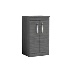 Nui Athena 500mm Floor Standing Vanity With Worktop Contemporary Anthracite Woodgrain MFC Textured Woodgrain 883x505x390mm - JJ Building Materials