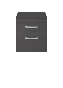 Nui Athena 500mm Wall Hung Cabinet With Worktop Contemporary Gloss Grey MFC Painted Gloss 505x505x390mm - JJ Building Materials