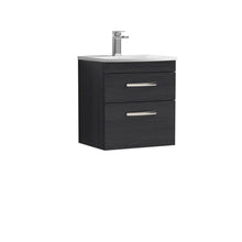 Nui Athena 500mm Wall Hung Vanity With Basin 4 Contemporary Charcoal Black MFC 461x510x390mm - ATH019G - JJ Building Materials