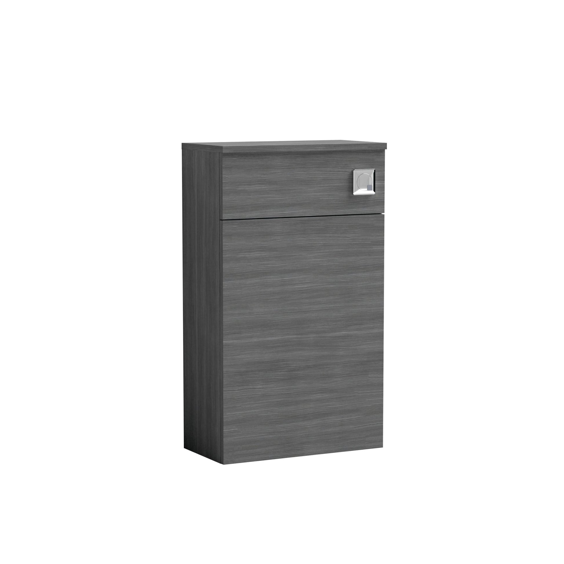 Nui Athena 500mm Wc Unit Contemporary Anthracite Woodgrain MFC Textured Woodgrain 853x500x235mm - JJ Building Materials