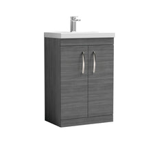 Nui Athena 600mm Floor Standing Vanity With Basin 3 Contemporary Anthracite Woodgrain MFC 915x610x390mm - ATH025D - JJ Building Materials