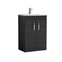 Nui Athena 600mm Floor Standing Vanity With Basin 4 Contemporary Charcoal Black MFC 895x610x390mm - ATH026G - JJ Building Materials