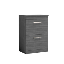 Nui Athena 600mm Floor Standing Vanity With Worktop Contemporary Anthracite Woodgrain MFC Textured Woodgrain 883x605x390mm - ATH032W - JJ Building Materials
