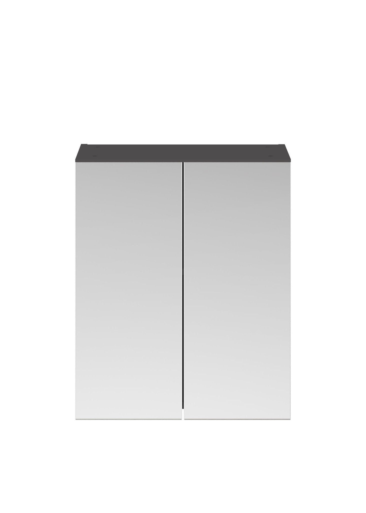 Nui Athena 600mm Mirror Unit (50/50) Contemporary Gloss Grey MFC Painted Gloss 713x600x162mm - JJ Building Materials