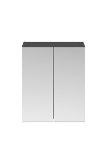 Nui Athena 600mm Mirror Unit (50/50) Contemporary Gloss Grey MFC Painted Gloss 713x600x162mm - JJ Building Materials