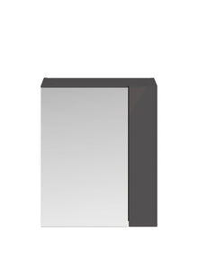 Nui Athena 600mm Mirror Unit (75/25) Contemporary Gloss Grey MFC Painted Gloss 713x600x162mm - JJ Building Materials