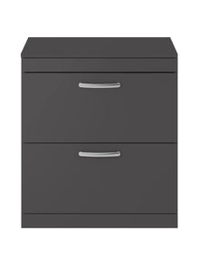 Nui Athena 800mm Floor Standing Cabinet With Worktop Contemporary Gloss Grey MFC Painted Gloss 883x805x390mm - JJ Building Materials